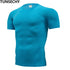 Fashion pure color T-shirt Men Short Sleeve compression tight Tshirts Shirt S- 4XL Summer Clothes - menochic